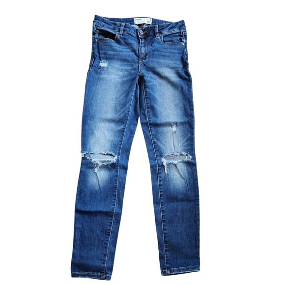 Garage Womens Skinny Jeans Size 7 Jrs Blue Ripped Distressed Stretch - Picture 1 of 10